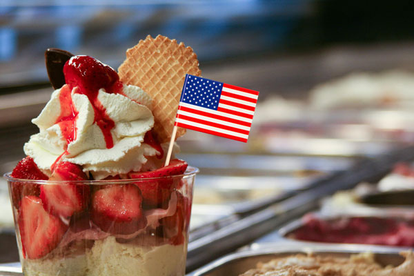 Patriotic Ice Cream Sundae